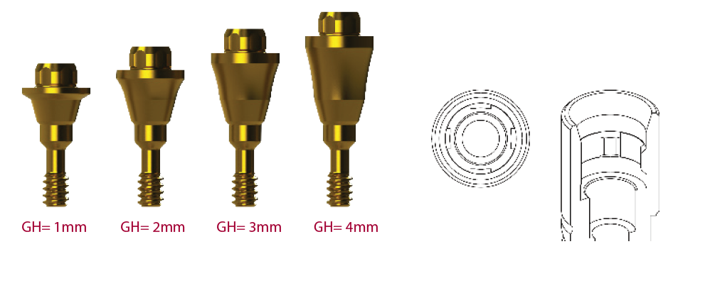 DAS Multi-Unit abutment rovný, gingivální výška 1 mm