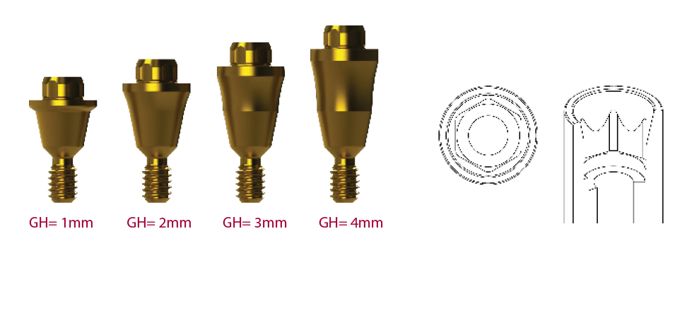 DAS Multi-Unit abutment rovný, gingivální výška 4 mm