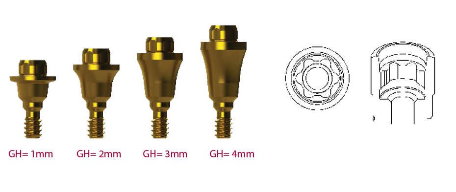 DAS Multi-Unit abutment rovný, gingivální výška 4 mm